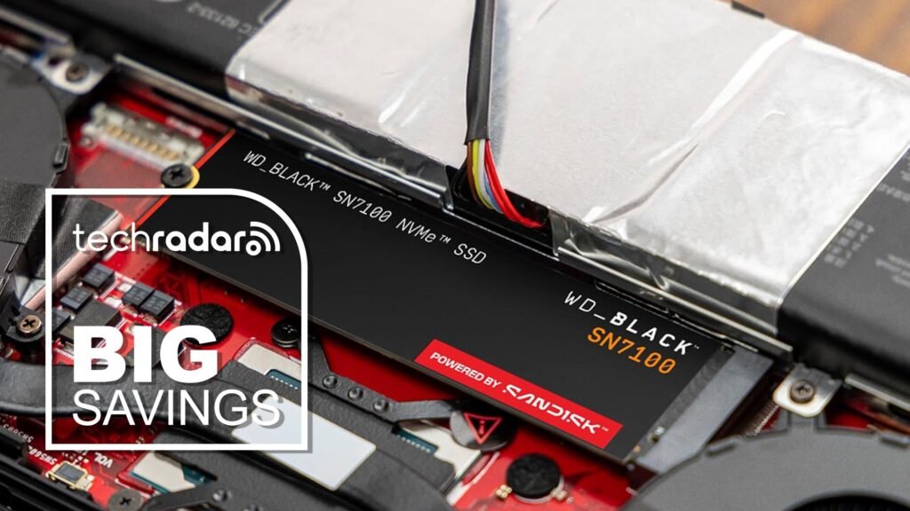 Ahorre $754 en el SSD NVMe WD_Black SN7100 de 4TB
