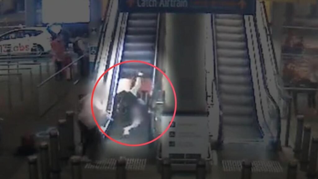 El aeropuerto de Brisbane publicó imágenes de CCTV que muestran