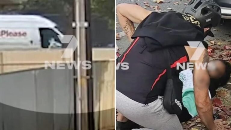 CCTV captura el momento en que una camioneta de mensajería