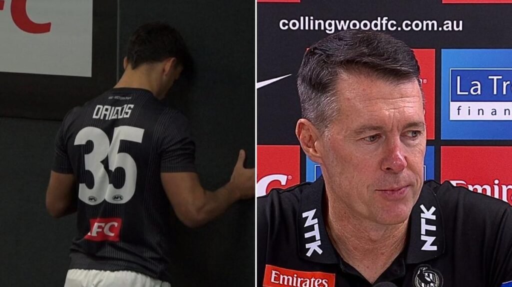 El entrenador de Collingwood, Craig McRae, explica el problema de
