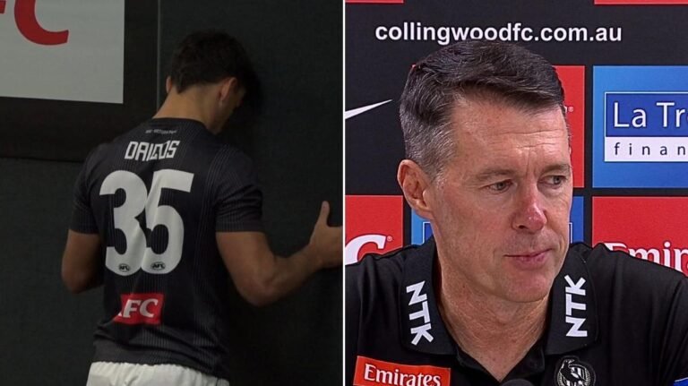 El entrenador de Collingwood, Craig McRae, explica el problema de