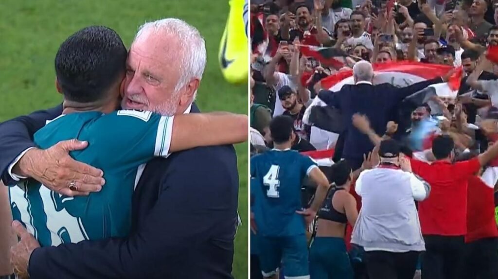 Escenas del ex jefe de los Socceroos, Graham Arnold, llevando