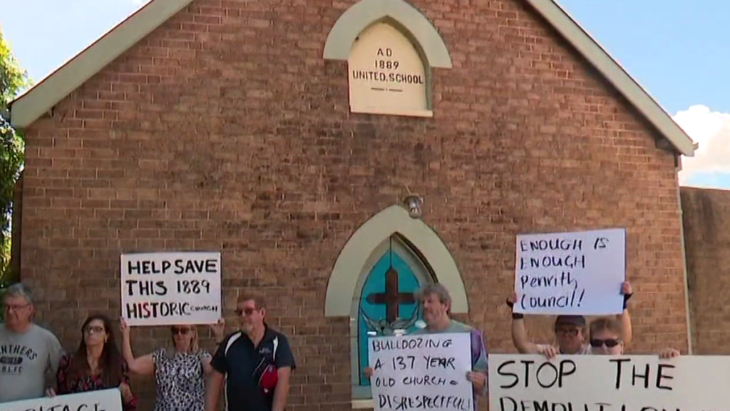 La histórica iglesia Jamisontown en el oeste de Sydney se