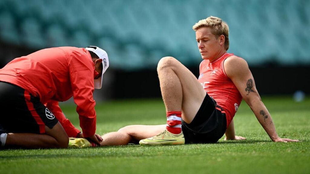 Marcus Bontempelli cayó cuando la superestrella de Sydney Isaac Heaney