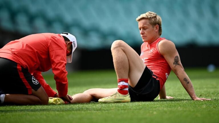 Marcus Bontempelli cayó cuando la superestrella de Sydney Isaac Heaney