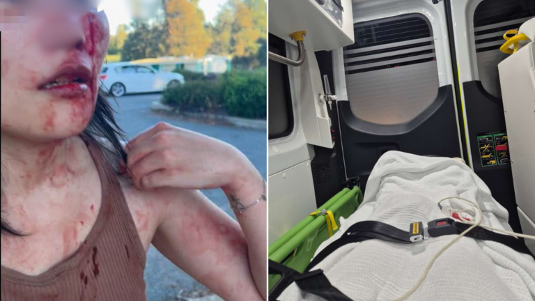 Mujer china queda "cubierta de sangre" después de que la