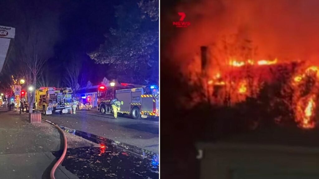 Un gran incendio destruyó un restaurante Mustard Seed en Hahndorf,