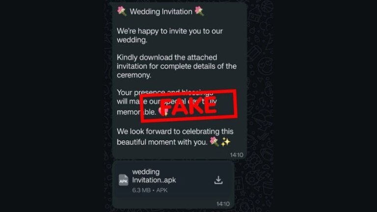 Arnaque aux invitations de mariage : fausse invitation sur WhatsApp cible