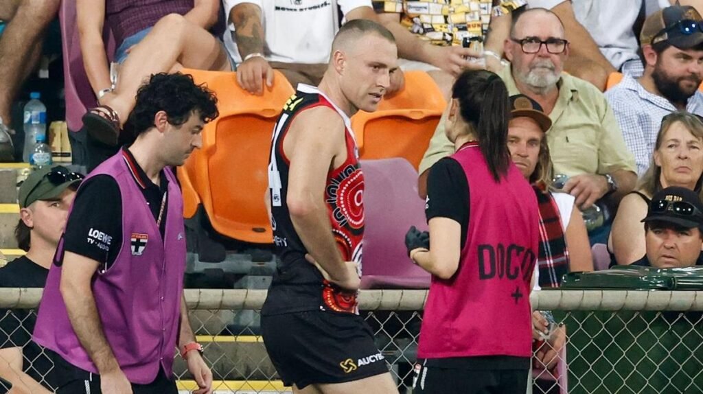 El capitán del St Kilda, Callum Wilkie, sufrió una dolorosa