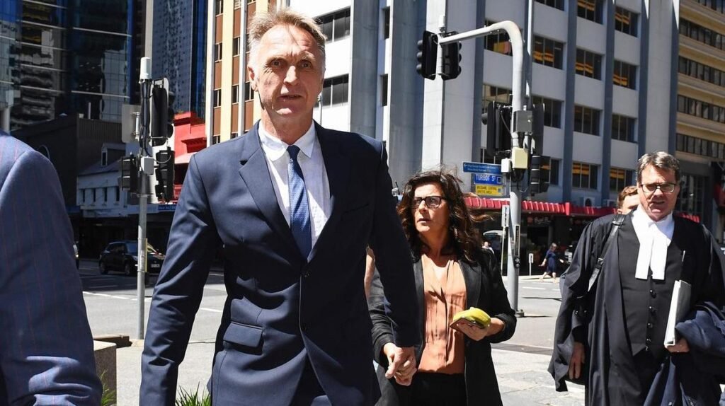 El nadador olímpico australiano Neil Brooks y su esposa Linda