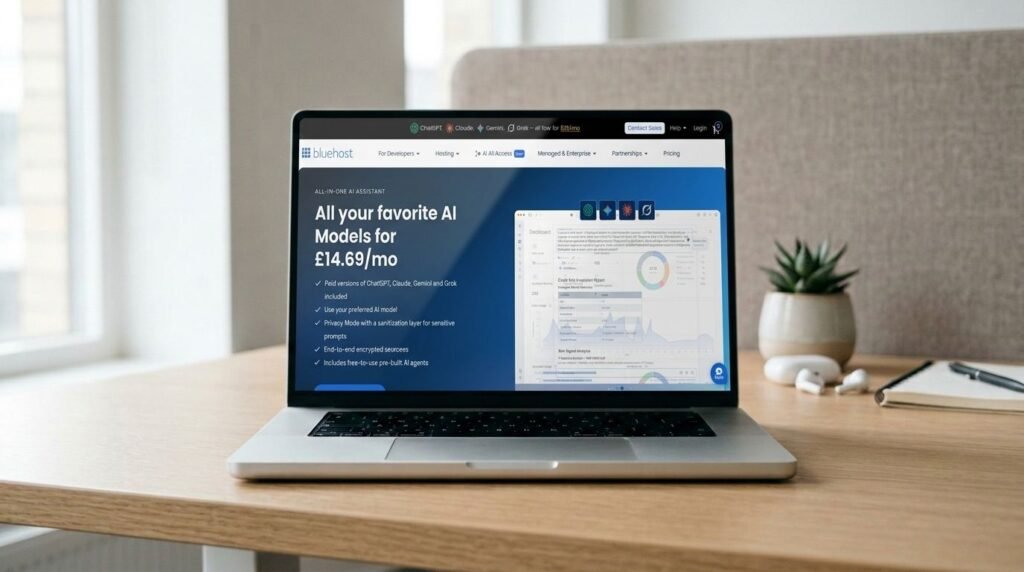 El nuevo servicio de Bluehost incluye suscripciones a ChatGPT, Gemini,