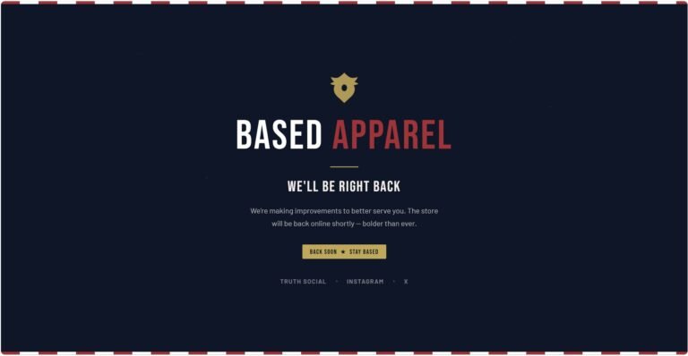 El sitio web 'Based Apparel' de Kash Patel aparentemente aloja