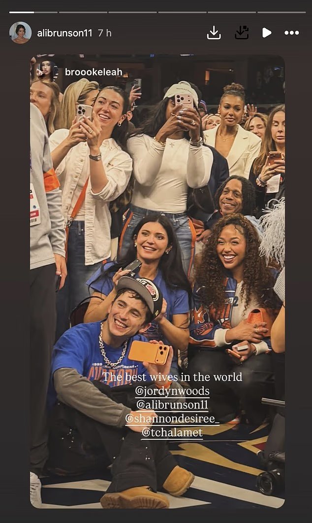 Fête des Knicks WAG avec Kylie Jenner et Timothee Chalamet