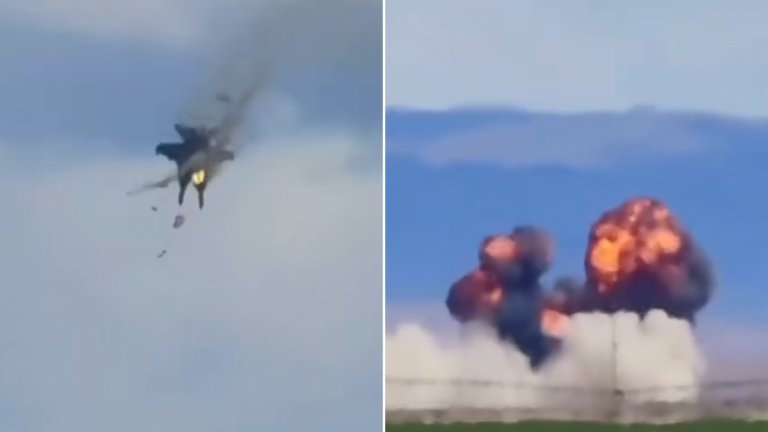Imágenes impactantes de aviones militares chocando en exhibición aérea en