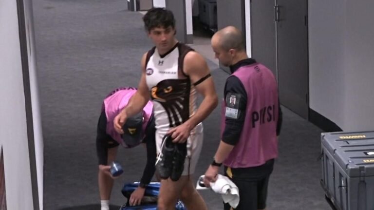 La estrella de Hawthorn, Tom Barras, sufrió una lesión en
