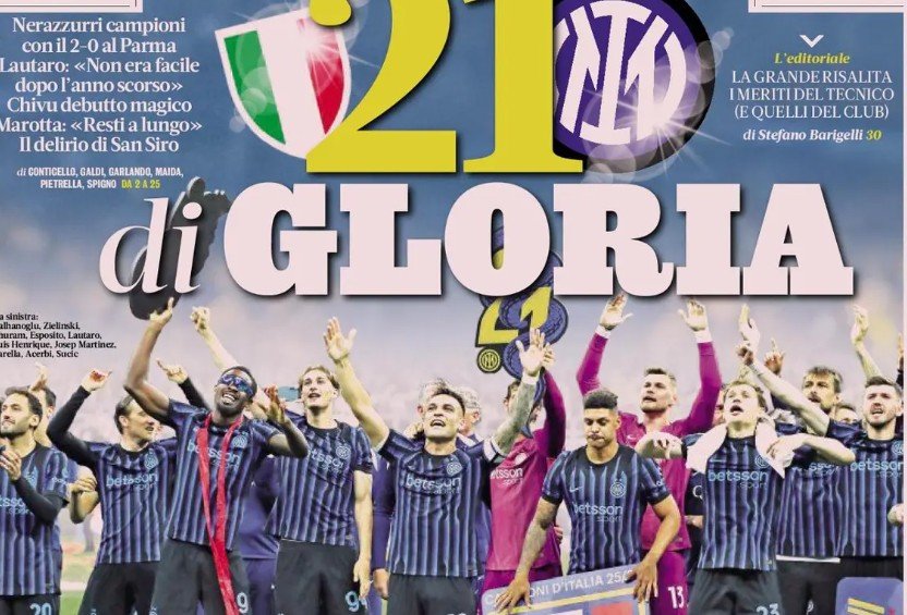 Le journal du jour - L'Inter Milan remporte son 21e