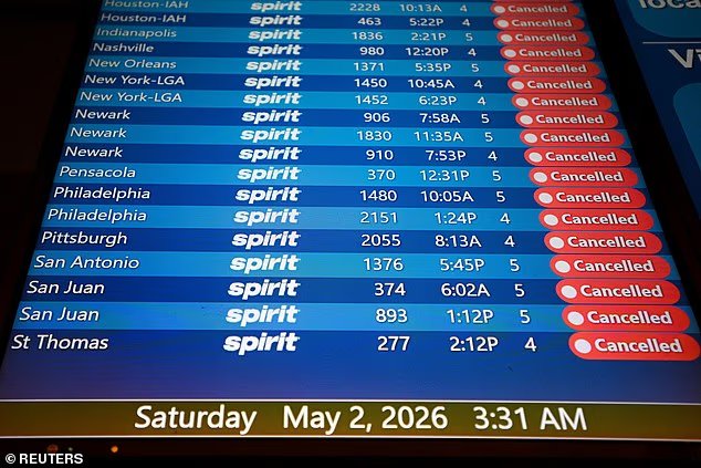 Spirit Airlines, en faillite, annule immédiatement TOUS ses vols et