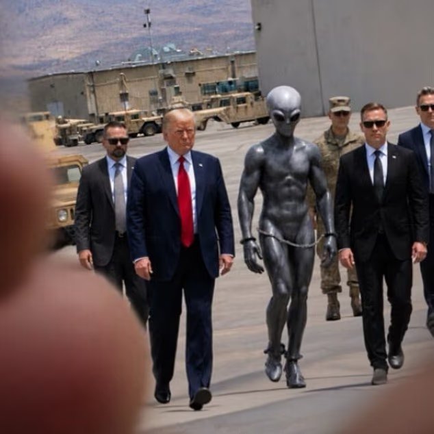 Trump suscite l'inquiétude lorsqu'il publie une photo sauvage d'extraterrestres enchaînés