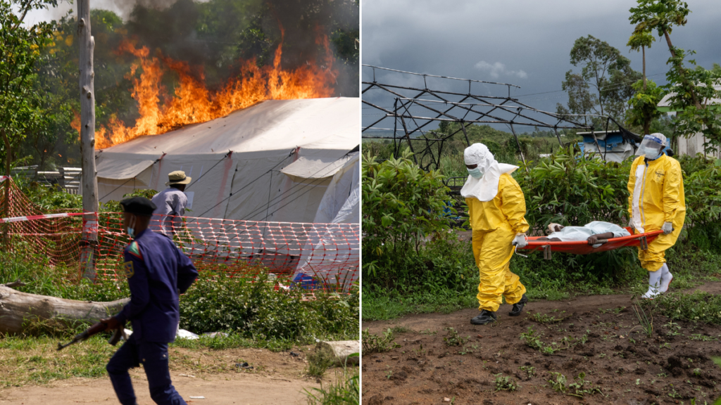 Un centro de tratamiento de ébola se incendió, lo que