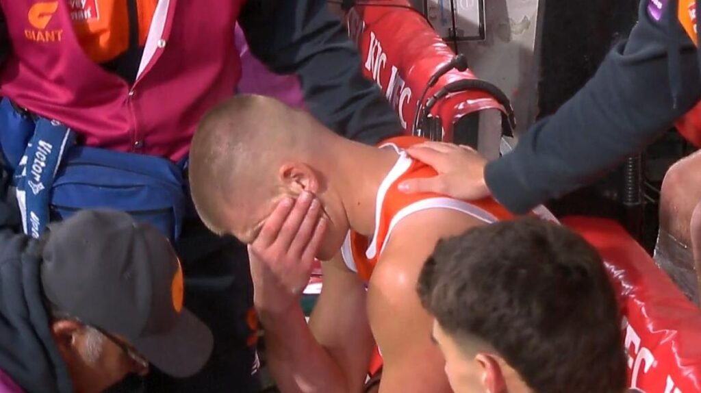 Imágenes 'desgarradoras' del joven jugador de GWS, Max Gruszewski, llorando