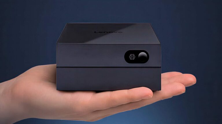 La pequeña AI Box 8000 de Lenovo intercambia aplicaciones por