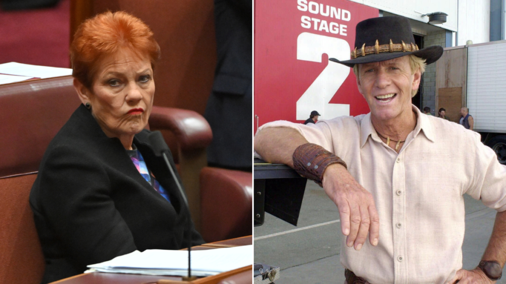 Paul Hogan califica a Pauline Hanson de 'pelícano' por su