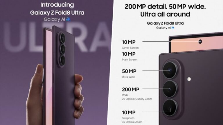 Prix ​​​​du Samsung Galaxy Z Fold 8 Ultra en Inde,