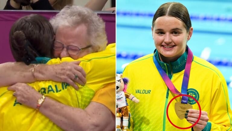 El 'hermoso' reencuentro de la nadadora australiana Iona Anderson con
