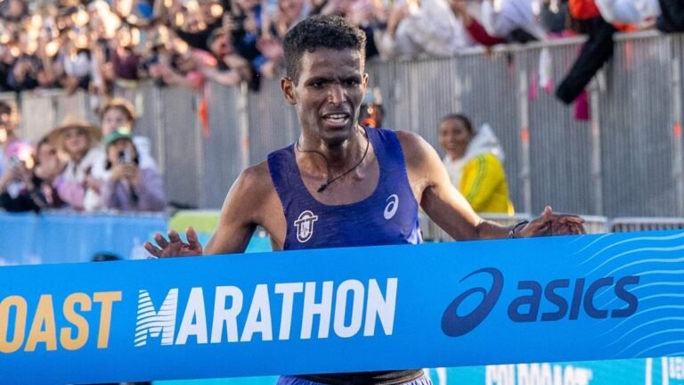 El nuevo poseedor del récord de maratón de Australia, Haftu