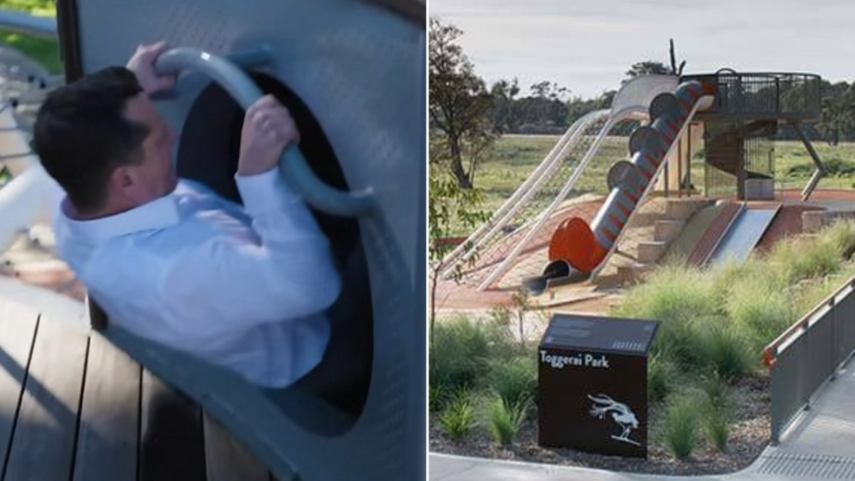El tobogán infantil del nuevo parque Tograi de Appin se