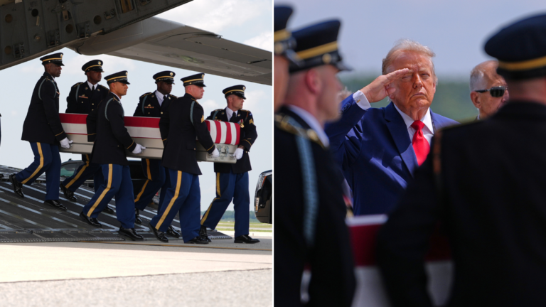 Guerra en Oriente Medio: Donald Trump saluda a cuatro soldados