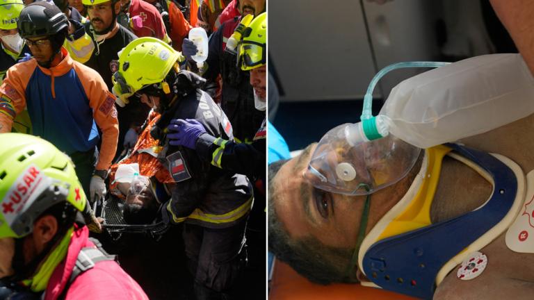 Hombre sacado de los escombros en un rescate 'milagroso' ocho