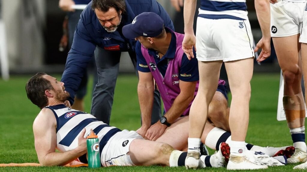 Patrick Dangerfield sufrió una serie de lesiones cuando Geelong se
