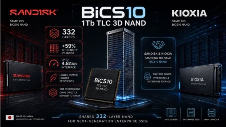 Un pequeño chip de 332 capas muestreado por SanDisk podría